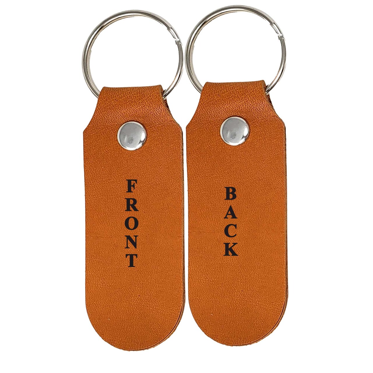 2 Sided Leather Key Chains 10 Pack-Customize it for Promotional Gifts, Fundraising, Events, Wedding - Engrave on Both Sides